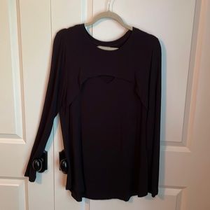 Cabi knit long black top